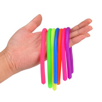 China Relieve Jelly String Toy Squishy Mochi Stretchy Person Strain Stress TPR Stretch Toys Monkey Colorful Sensory Noodles for sale