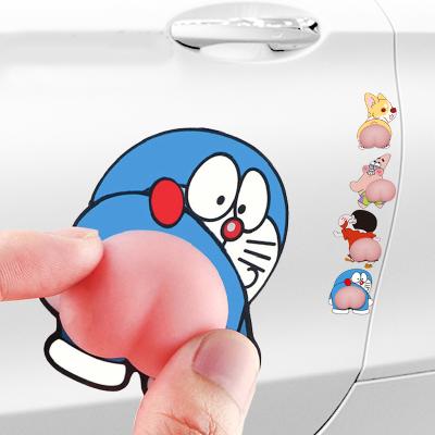 China Warm Squishy Toy Custom Cut Windshield Bumper Mochi Squeeze Funny Strechable Donkey Peach Squishy Toy Window Car Sticker 3D for sale