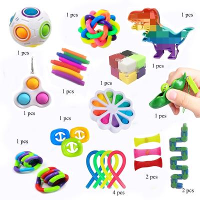 China Special Needs Stir Toys Set Silicone Dimple Rainbow Magic Ball Poppet Single Sensory Stirrer Toys Pack For Bubble Poppit Stirrer Toy for sale