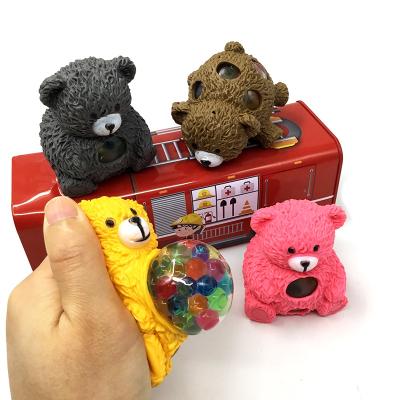 China Soft Toy 2021 New Products In Stock TPR Bear Stress Animal Rubber Ball Toys Bear Figure Squeezes Relaxation Toys for sale