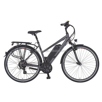 China Cheap high quality aluminum alloy trekking 700C electric bicycle EN14764 2018 electric bicycle CE approved ebike for sale