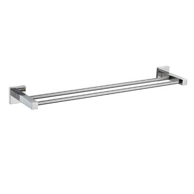 China Wholesale 304 Stainless Steel Hotel Fashion Factory Price High Quality And Durable Double Pole Towel Rack for sale