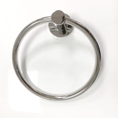 China Modern Bathroom Hardware 304 Stainless Steel Custom Towel Buckle Wall Mounted Towel Ring for sale