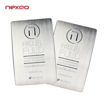 China Low Cost Steel Embossed Number Black Metal Business Card for sale