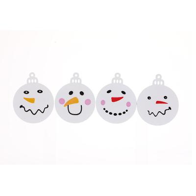 China Beautiful Colorful New wooden Christmas tree decoration DIY hangings Christmas theme snowman expression wooden piece home decoration sign for sale