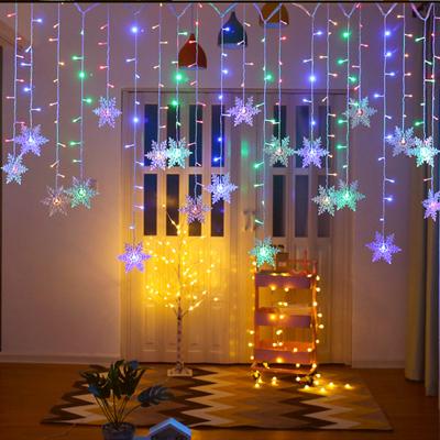 China Beautiful LED Snowflake Ice Curtain Decoration Ice Pick Butterfly String Light Christmas Day Outdoor Dress Colorful Bar Up Lights for sale