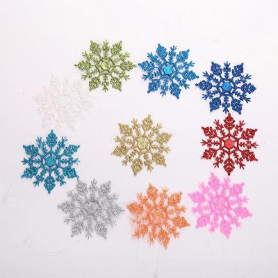 China Beautiful Colorful Christmas Decoration Snowflakes 10CM Cuteness Snowflake Twine Christmas Tree Party Decoration Gifts for sale