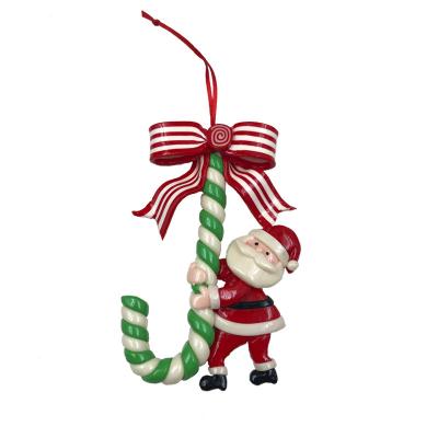 China Lovely Christmas Pottery Decoration Santa Claus Snowman Christmas Tree Ornament Hanging Charm Small Colorful Soft Crutch Treat for sale