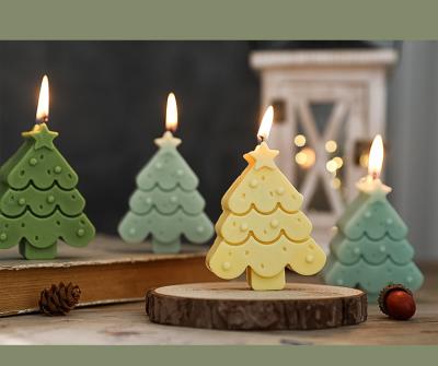 China Wholesale Beautiful Colorful Creative Handmade Christmas Tree Scented Candles Supply Holiday Decoration Ornaments DIY Christmas Tree Candles for sale