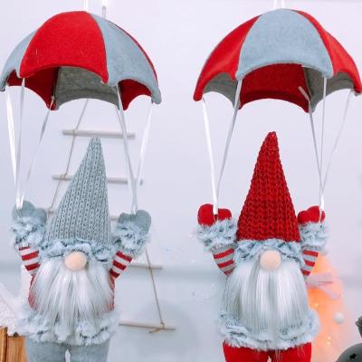 China Beautiful Christmas Parachute Decorations Scene Old Man Parachute Colorful Christmas Faceless Window Hanging Decoration Gifts for sale