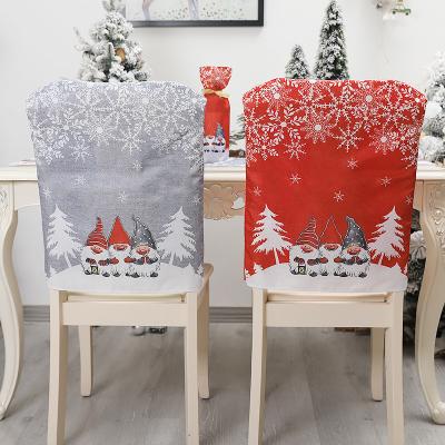 China Beautiful New European Christmas Colorful Decorations And American Wind Card Table Red Gray Creative Printing Christmas Chair Cover And Chair Cover for sale