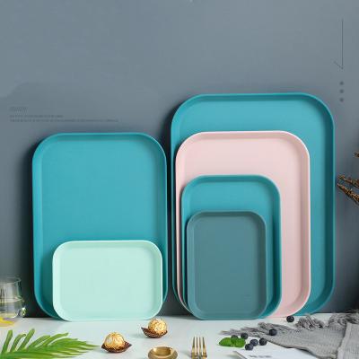 China Melamine Food Serving Trays Minimalist Plastic Tea Storage 8 Inch Rectangular Home 10 Inch 13 Inch 16 Inch Stacked Trays For Restaurant for sale