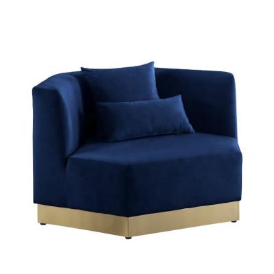 China The other Sofa Luxury Lounge Navy 1 Seat simple blue sofa of high quality modern velvet. for sale