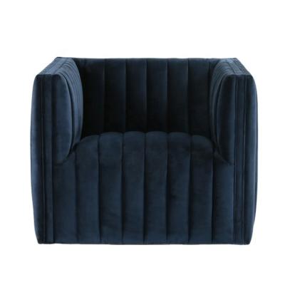 China Modern Velvet Sofa Luxury Navy Blue Swivel Single Channel New Design Living Room Sofa Chair. for sale