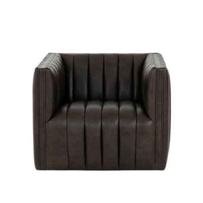 China New Modern Design Living Room Channel Leather Single PU Swivel Sofa Chair. for sale