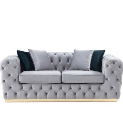 China High Quality Modern Luxury Velvet Tufted Loveseat Lounge Tufted 2 Seat Sofa. for sale