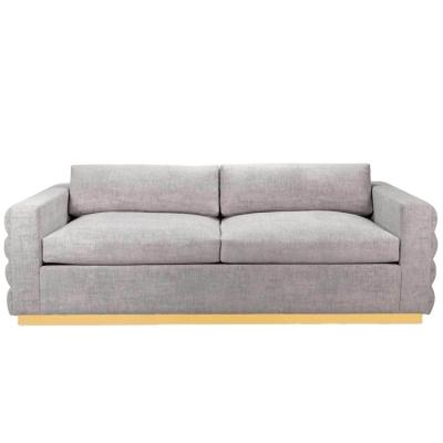 China New Channel Design Modern High Grade Velvet Lounge Channel Tufted 3 Seat Sofa. for sale