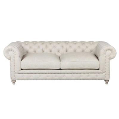 China Ornate high quality French provincial linen adorned the 3 seat sofa. for sale