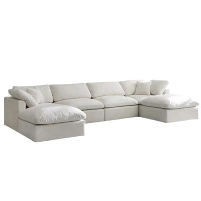 China Modular Living Room Sofa Cloud Lounge Linen Modular Sectional Sofa Factory Wholesale Price. for sale