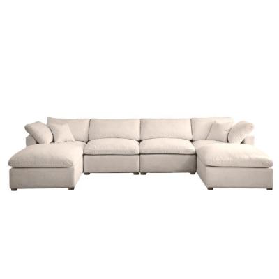 China Modular Lounge Modular 6-seat sectional sofa Velvet Cloud L-shape sofa. for sale