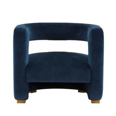 China Modern luxury living room navy blue velvet accent chair (other) adjustable. for sale