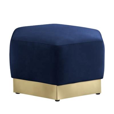 China High quality modern velvet luxury ottoman (other) navy blue stool adjustable. for sale