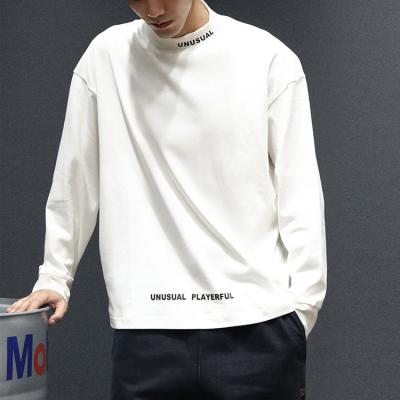 China Anti-Wrinkle Manufacturer Wholesale Custom Fashion Comfort Simple Colors Long Sleeves 100%cotton Men's T-shirts for sale