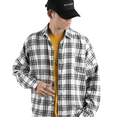 China High Quality Men's Factory Checked Oversized Lapel Shirts Breathable Casual Long Sleeve Shirts For Men Accept Custom Made Shirts for sale