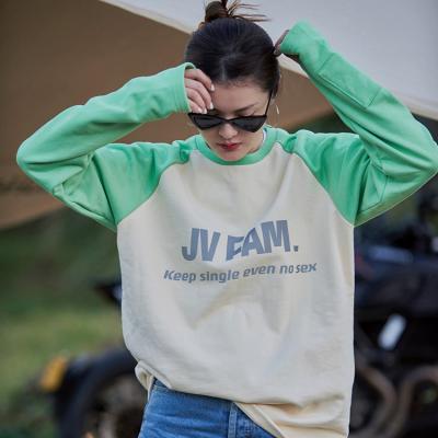 China Fashion Jvfam Cotton T-shirt Custom Women Long Sleeve Crewneck Pullover Breathable Sweatshirt T-shirt for sale