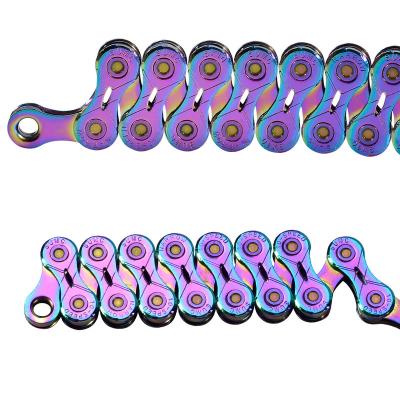 China Aluminum Alloy Manufacture SUMC 9/10/11/12 Speed ​​Rainbow Chain Bike Full Mountain Road Bike Chainwheel Hollow Chain for sale