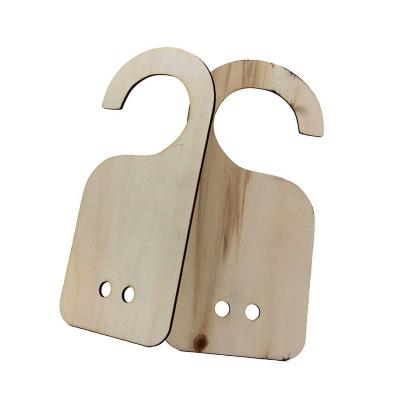 China Wholesale Diy Painting Wooden Door Hanger Rectangle Sign Door Knob Europe Custom Wooden Door Knob Hangers for sale