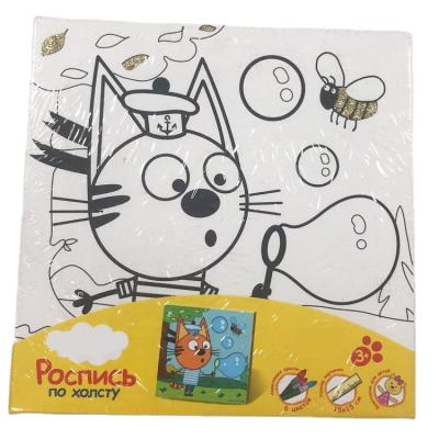 China Eco-Friendly Material Fancy DIY Dye Eco-Friendly Canvas Kids Educational Oil Painting Kits Best Gift for sale