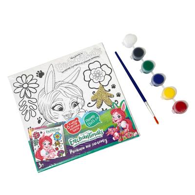 China Kids Boys Eco-friendly Material DIY Mini Painting Girls And Kit Art Printed Canvas Painting Drawing Kit For Education Toy for sale