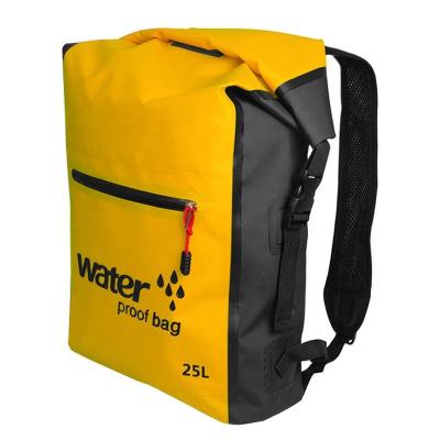 China Waterproof Dry Bag 25L Waterproof Backpack with Shoulder Strap 500D PVC Splashproof Roll Office Pocket Zipper Compression Dry Bag Keeps Dry Gear for sale