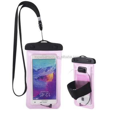 China Sandproof/OEM Waterproof Dustproof Case Bag Universal Available Waterproof Pouch with Audio Earphone Jack and Armband and Lanyard Perfect for 4.5-6 inch Phones for sale