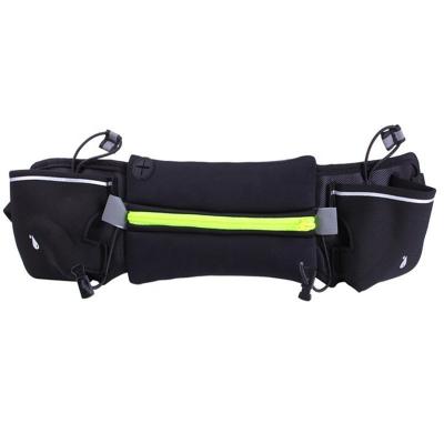 China Multifunctional Water Proof Running Belt Zipper Pockets Water Resistant Waist Bag With 2 Water Bottles Waist Pack For Hiking Recycling Running for sale