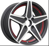 China KIN-266 Aluminum 14 Inch Alloy Wheels with Red Machine Cut Lip for Cars for sale