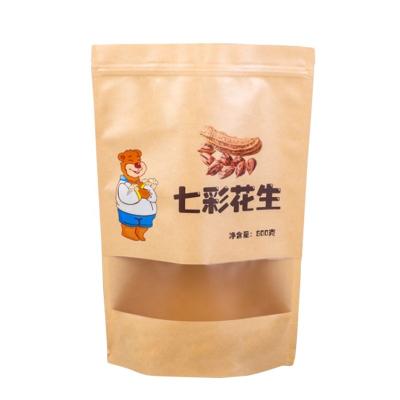 China Aseptic Clear Window Stand Up Pouch Food Grade Stand Up Bag Kraft Paper Packaging Bag for sale