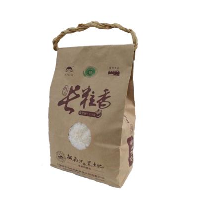 China Wholesale Moisture Proof Printed Custom Kraft Paper Packaging Bags For Flour Sugar Rice Powder Packaging for sale