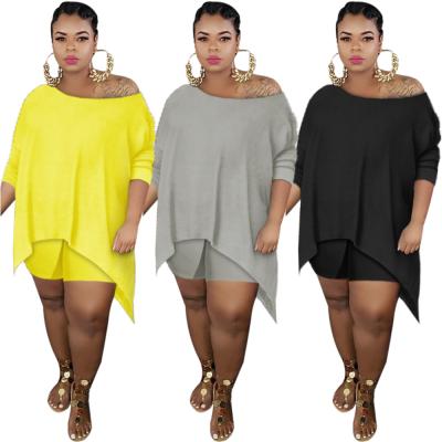 China New QUICK DRY women plus size S-5Xl teams long sleeve cotton loose T-shirt women summer plus size short sets for sale