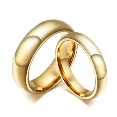 China Tarnish Free And Delicate Water Resistant Minimalist Jewelry 18k Pvd Gold Plated Stainless Steel Rings Simple Wide Thin Stacking Rings For Women for sale