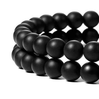 China Bracelet Making Wholesale Natural Round Loose Stone Beads Black Matte Onyx Jewelry Bracelet 4mm For Diy Making 6mm 8mm 10mm for sale