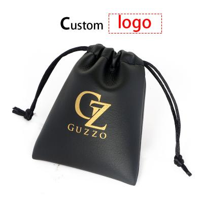 China Custom Eco-friendly Soft Drawstring Good Quality LOGO Small Small Leather Jewelry Bag For Bracelet Tote Bag for sale