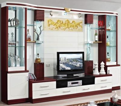 China New Design Durable Mirror TV Cabinet Living Room Furniture Led TV Cabinet With DVD Home Use for sale