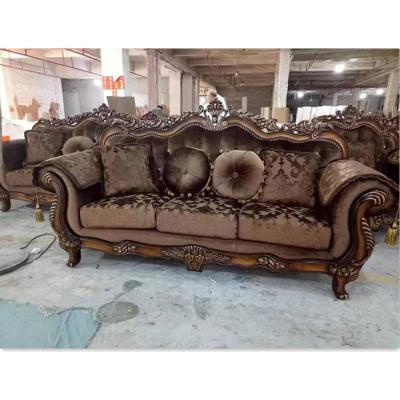 China Durable American Country Style Hotel Furniture Wooden Sofa With Fabric Finish For Living Room Sofas for sale