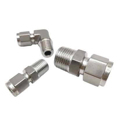 China Connect Hose 316L Stainless Steel 1/2 Inch Bellow And Straight Compression Fitting And Clamp Connector for sale