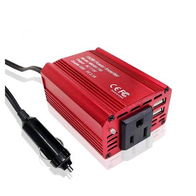 China Wholesale Custom Adapter 12v Aluminum Shell Car Inverter 150W Small To 110v 220v Portable USB Charger Car Power Inverter for sale