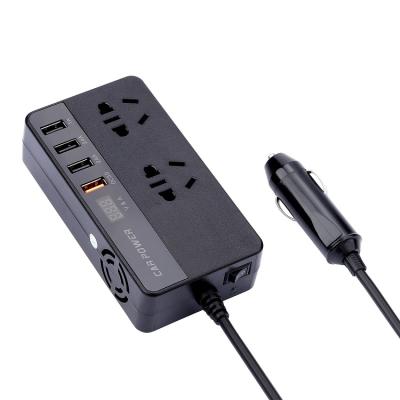 China Hot Sale QC 3.0 USB Dual Shell Aluminum AC Inverters 200W 12v Custom DC to AC Power Inverter 200 Watt Mini Car Charger Inverter for Phone for sale