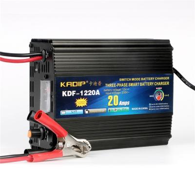 China Kadip 12v 20ah 20A Standard Smart Battery Charger 12V Battery Quick Charger with CE&ROHS for sale