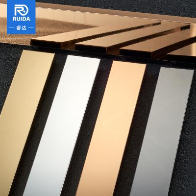 China Straight Decoration / Corner Protection Super Mirror Stainless Steel Tile Trim For UK for sale